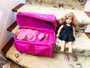 (A70) AMERICAN GIRL DOLL WITH TRAVELING BAG AND ACCESSORIES AS SHOWN