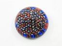 (A-57) VINTAGE MURANO ART GLASS PAPER WEIGHT 1980'S 'MILLEFIORI' MULTICOLOR FLOWERS