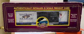 (K) VINTAGE M.T.H. ELECTRIC TRAINS DIE CAST 'GOOD HUMOR ICE CREAM' 0 GAUGE FREIGHT CAR - NEW IN BOX