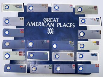 (A-98) 1973  GREAT AMERICAN PLACE W/STERLING SILVER MEDALS ALL 20 PAGES-EACH MEDAL  APPROX.398 DWT TOTAL