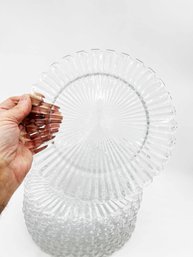 (A-28) VINTAGE LOT OF 12-FLUTED 9' GLASS DINNER PLATES-CLEAR