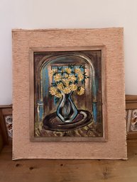 (BA-15) MID CENTURY SIGNED 'A. RENICK' OIL PAINTING -FLORAL STILL LIFE - 20' BY 24'