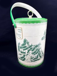 (A-119) VINTAGE GOLF COURSE ICE BUCKET WITH LID - 'NORTH HILLS CC'  MANHASSET, LONG ISLAND, N.Y.  - 11'