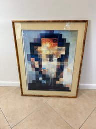 (D-51) FRAMED ART PRINT- LINCOLN IN DALIVISION APPROX. 28' X 40'-LOOK AT IT IN 2 WAYS LINCOLN OR NUDE WOMAN