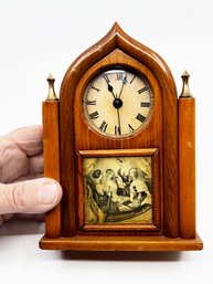 (A-14) Small Vintage Burroughs Company Alarm Clock - Wooden Non-Working Clock - English Inspired 1930s Clock -