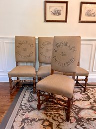 (DR) SET OF FOUR RESTORATION HARDWARE 'ENGLISH BAROQUE' DINING CHAIRS - 22' BY 24' BY 47', SEAT HT: 20'