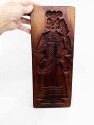 (A-49) BIG ANTIQUE 'B.W. SIEMONS, AMSTERDAM' NETHERLANDS HAND CARVED WOOD SPECULAAS- COOKIE MOLD - 17' BY 7'