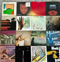 (D-15) COLLECTION OF 16 VINTAGE LP ROCK RECORDS -VINYL - ALL IN COVERS, PLAYED CONDITION - GENESIS, STEELY DAN