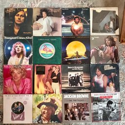 (D-17) COLLECTION OF 16 VINTAGE LP ROCK RECORDS -VINYL - ALL IN COVERS, PLAYED CONDITION -FRAMPTON, BROWNE,
