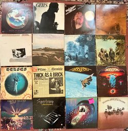 (D-22) COLLECTION OF 16 VINTAGE LP ROCK RECORDS -VINYL - ALL IN COVERS, PLAYED CONDITION -TULL, BOSTON, KANSAS