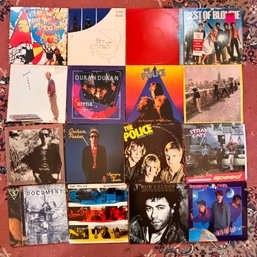 (D-24) COLLECTION OF 16 VINTAGE LP ROCK RECORDS -VINYL-ALL IN COVERS, PLAYED CONDITION -POLICE, BLONDIE, DURAN