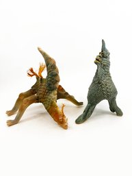 (A-1-3) ARTIST JOHN FINK  VINTAGE  PAIR OF CERAMIC DINOSAUR SCULPTURES