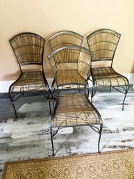 (KX) VINTAGE LOT OF 4 METAL CHAIRS-APPROX. 36' X 20' X 17'-LOCAL PICK UP