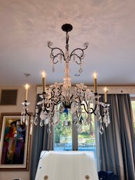 AMAZING CRYSTAL CHANDELIER WITH IRON STRUCTURE -  43' WIDE 53' HANG - WE CAN TAKE IT DOWN IF YOU WANT