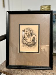 (B-35) ORIGINAL 1977 REAL MUSGRAVE FANTASY ARTIST, POCKET DRAGONS 'RELAXING' SIGNED ETCHING-84/100 - 10' BY 9'