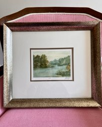 (Art-20) FRAMED ETHAN HARPER PENCIL SIGNED & NUMBERED LITHO - ABSTRACT WATERCOLOR LANDSCAPE - 17' BY 15'