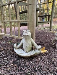 VINTAGE CONCRETE FROG DOING YOGA GARDEN STATUE - 13' HIGH BY 13' WIDE