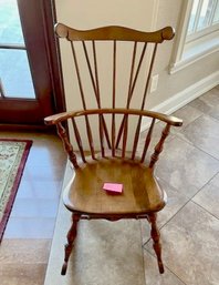 VINTAGE AMERICAN MAPLE? 'S. BENT & BROS.' ROCKING CHAIR - BOW BACK WINDSOR