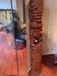 CARVED TOTEM POLE FROM HAWAII CIRCA 1960