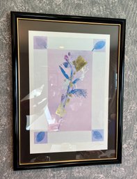 (DR) CONTEMPORARY FLORAL PRINT IN NICE JET BLACK FRAME - 24' BY 33'