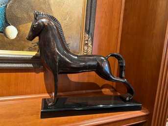 (UB-210) MODERNIST ETRUSCAN STYLE FULL BODY HORSE METAL ART SCULPTURE - 21' BY 18'