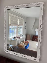 (UB-5) WHITE WOOD CARVED MIRROR - 29' BY 38'