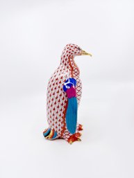 (UB-11) HEREND HUNGARY LARGE HAND PAINTED WATERFALL PENGUIN-7' TALL #15327-RED/WHITE