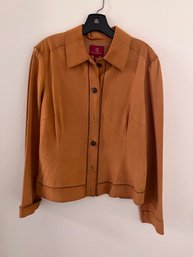 (UP) COLE HAAN BROWN SUEDE SHIRT JACKET- SIZE L