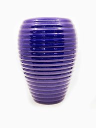 (D-4) VINTAGE CERAMIC COBALT BLUE VASE-APPROX. 9 1/2' TALL-PORTUGAL-SOME SMALL CHIPS SEE IMAGES