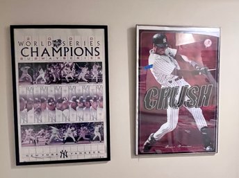 (BASE) TWO VINTAGE NY YANKEES POSTERS - 36' BY 24'