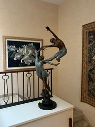 MAGNIFICENT BRONZE SCULPTURE OF TWO DANCERS BY MARIO JASON MEDIA -'DANZANTES' - 66.5' TALL, 28' WIDE, 16' DEEP
