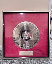 (BASE-101) FRAMED 'WARNER' METAL MASTER LP RECORD - 'CREATING THE MASTER' - FROM 1st EMPLOYEE OF 'WEA' -23' SQ