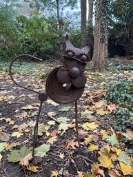 UP CYCLED METAL PARTS HAPPY CAT GARDEN SCULPTURE -CUTE - 28' BY 21'