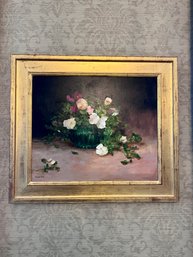 (DR) LOVELY ORIGINAL FLORAL STILL LIFE OIL PAINTING BY KATHY ANDERSON - FINE ART, PLEIN AIR ARTIST- 31' BY 27'