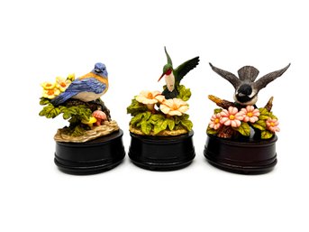(A-13)  3 WOODLAND MELODIES MUSIC BOXES-YOU LIGHT UP MY LIFE, LOVE ME TENDER & WHAT THE WORLD NEEDS NOW-WORKS
