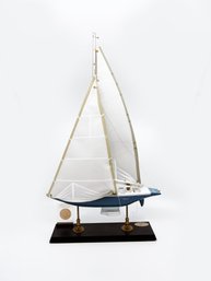 (UB-70) AMERICAS CUP YACHT-DENNIS CONNER 'STARS AND STRIPES MODEL-W/A PIECE OF ORIGINAL STARS AND STRIPES SAIL