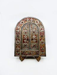 (UB-71) VINTAGE MOROCCAN STYLE MIRROR WITH OPENING DOORS - 13' X 10' X 1'