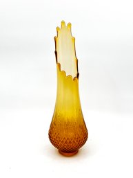 (A-23) VINTAGE MID CENTURY MODERN-AMBER SWUNG VASE-APPROX. 12' TALL