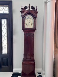 SLIGH 'JOHN GODDARD, NEWPORT' GRANDFATHER CLOCK -sun & Moon- A BEAUTY, COMPLETE & WORKING - 90' BY 21' BY 13'