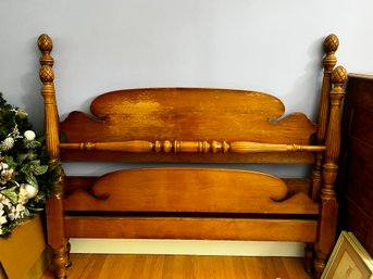 VINTAGE FULL SIZE PINE FOUR POST BED FRAME