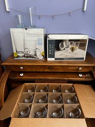 THREE BOXES OF GLASSWARE - WINE & DRINKING GLASSES