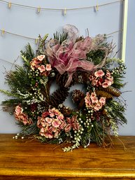 (W-1) HANDMADE FLORAL WREATH - 22' ROUND