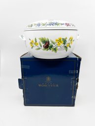 (A-39) VINTAGE ROYAL WORCESTER HERS-ROUND CAASSEROLE-W/LID-ENGLAND-ORIG. BOX