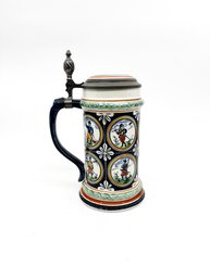 (A-43) VINTAGE VILLEROY AND BOCH TANKARD-ALT METTLACH-GERMANY-HAND PAINTED