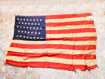 (A-16) ANTIQUE AMERICAN FLAG-38 STARS CIRCA 1876-1889-SEE IMAGES FOR CONDITION-APPROX. 67' X 44'