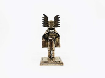 (LR-14) SIGNED JEFFREY CASTILLO STERLING SILVER FIGURE - NAVAJO KACHINA DOLL 'CROW MOTHER' - 68.6 GRAMS