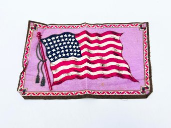 (A-20) VINTAGE/ANTIQUE 'TOBACCIANA' FLANNEL  AMERICAN FLAG TOBACCO