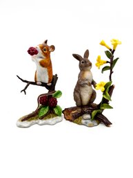 (A-51) 2 LENOX ITEMS-'93 NATURES REWARD WHITE FOOTED MOUSE & '92 DAYBREAK DISCOVERY  EASTERN COTTONTAIL RABBIT