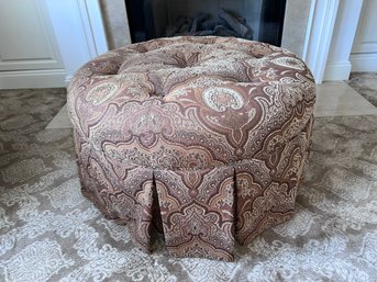 (UP) CENTURY, HICORY NC FURNITURE UPHOLSTERED TUFTED OTTOMAN -  36' BY 24'W