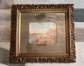 (A-3) ANTIQUE CORK CARVING EUROPEAN LANDSCAPE FRAMED ART - UNIQUE PIECE METICULOUSLY HAND MADE - 20' BY 18' -